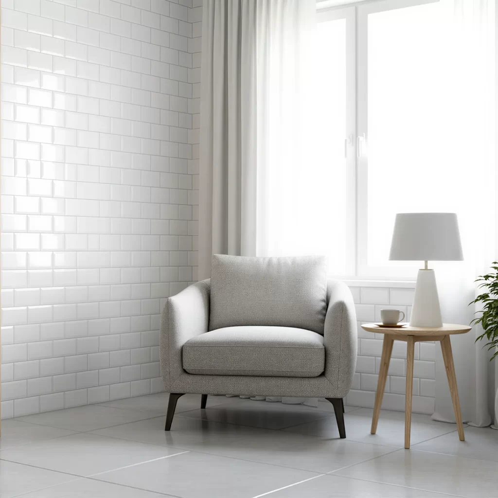 Monoserra White Glossy ceramic tiles