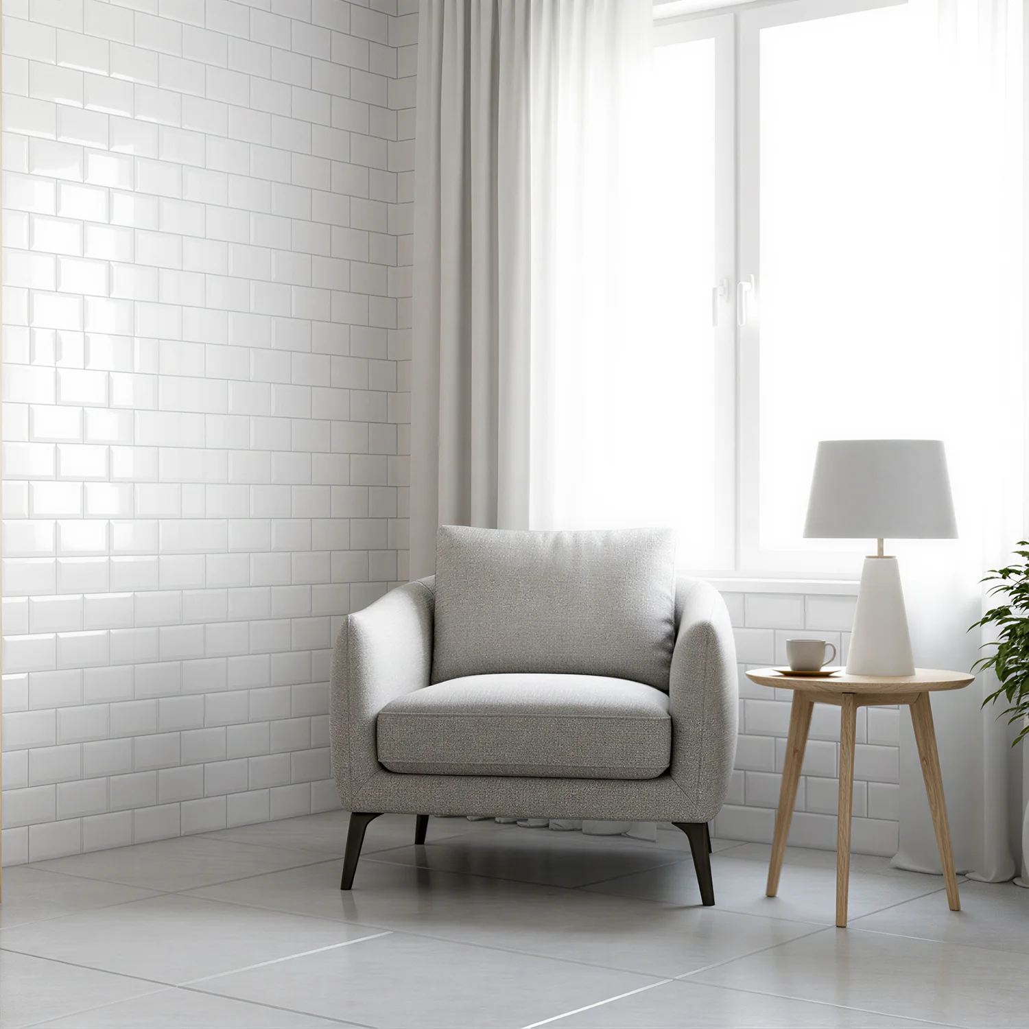 Monoserra White Glossy ceramic tiles