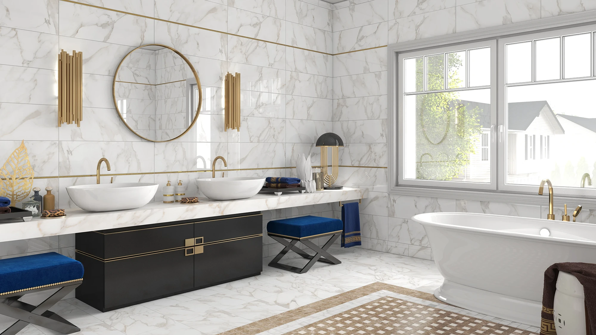 Dolomite ceramic tile flooring